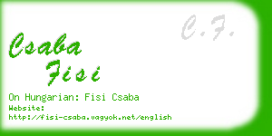 csaba fisi business card